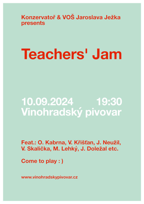 Teacher's Jam, 10. 9. 2024 od 19:30, Vinohradský pivovar